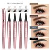 4-Tipped Microblading Eyebrow Pen, 2024 Upgraded 3D Waterproof Magic Eyebrow Pencil Contouring Pen, Long-Lasting Natural Fine Stroke Magic Eyebrow Pen (519A04#Black)