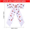 4th of July Accessories Hair Bows for Women Silky Satin White Hair Bows American Flag Star Bows Patriotic Hair Bow Clips USA Fourth Of July Hair Accessories Outfits Gifts Party Favors (White 2)