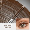 Erinde Brown Washable Metal Mascara, Waterproof Curling Iron Wand Mascara, Bristleless Metal Mascara Rod Brush, Super Voluming Eyelash, Metal Wand Mascara, Long Lasting Smudge-Proof No Flaking Tint