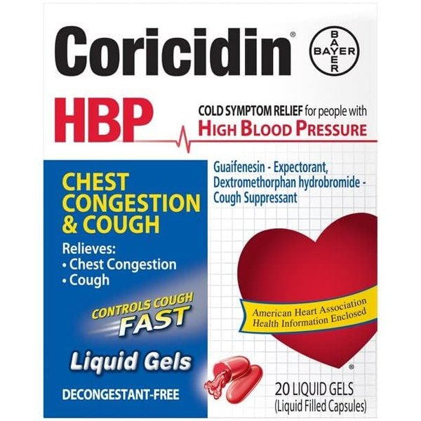Coricidin HBP Chest Congestion & Cough Liqui-Gels 20 ea