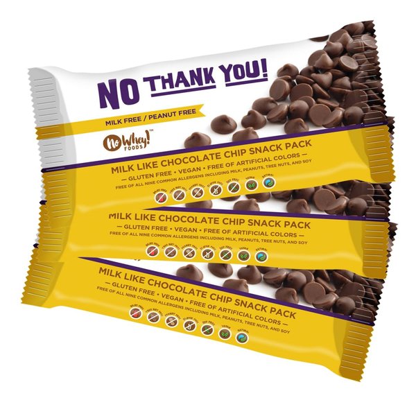 Vegan, Gluten Free, Nut Free | Chocolate Chip Snack Packs (3 Pack) | Dairy Free, Soy Free, Sesame Free | Allergy Friendly Snacks | No Whey Foods