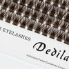 Dedila Brown Cluster DIY Eyelashes Extensions 120pcs Individual Wide Stem False Lashes Makeup False Eyelashes Tools (14mm)