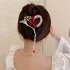 2PCS Hair Clip, Red Rose Hair Claws French Style Twist Hair Barrette Non Slip Jaw Banana Hair Accessories for Women #02