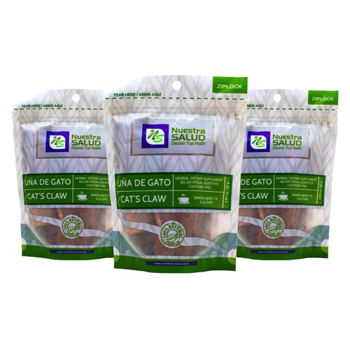 Cats Claw Tea - Herbal Tea Bark - Zip-Lock (3 Pack) - 100% Natural Uña de Gato Corteza