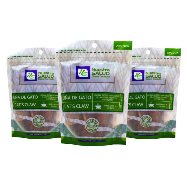 Cats Claw Tea - Herbal Tea Bark - Zip-Lock (3 Pack) - 100% Natural Uña de Gato Corteza