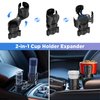 OUTXE Dual Car Cup Holder Expander, Multifunction Drink Adapter Adjustable Expandable Cupholder for Seat Automotive Auto Truck RV, Compatible with Yeti, Hydroflask 20/24/30/32/40 Oz Water Bottles