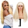 Rostationa 613 Blonde Headband Wig Human Hair Deep Wave 24 Inches Human Hair Headband wig None Lace Front Wigs Human Hair Wig for Black Women Machine Made Wigs 150% Density wig（#613,DP,24Inch
