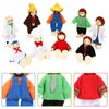 ONEST 9 Pieces Wooden Dollhouse Family Set Mini People Figures Sets Dollhouse Dolls Wooden Doll Family Pretend Play Figures Accessories for Pretend Dollhouse Toy