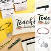 38 Pcs Teacher Appreciation Gifts Back to School Teacher Gifts 6 Teacher Makeup Bag 20 Teacher Ribbon Hair Ties Elastic Ponytail Holder 6 Teach Blessing Card Bracelets 6 Keychain (Lovely Style)