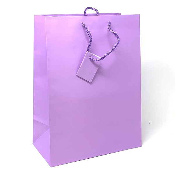allgala 12PK Value Premium Solid Color Paper Gift Bags (17" XL-Lavender-GP50143)