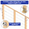 BLIKA 50 Pack Invisible Cable Railing kit, T316 Stainless Steel 1/8" Invisible Receiver and Swage Stud End for Cable Railing, Swage Tensioner 1/8" for Wood/Metal Post, Cable Railing Hardware