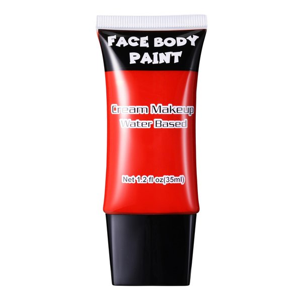 DALVGFN Devil Red Face Paint, Professional Face Painting Kit, Cream FX Water Based Body Paint, Full Coverage Foundation Makeup, SFX Makeup For Halloween Clown Joker Skeleton Pennywise Vampire Cosplay