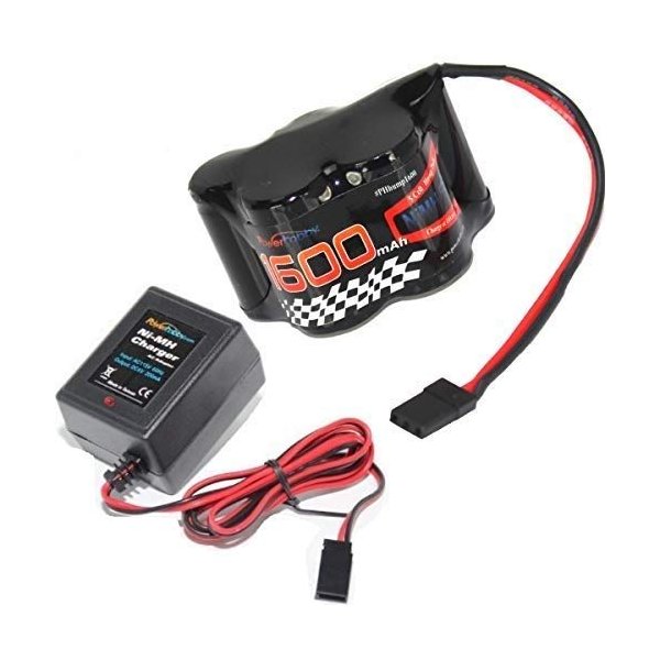 Powerhobby 5 Cell 6V 1600mAh NiMH Hump Receiver Battery Pack with Charger