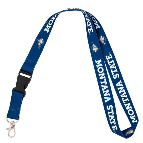Desert Cactus Montana State University Lanyard Bobcats MSU Cats Car Keys ID Badge Holder Keychain Detachable Breakaway Snap Buckle (Blue)