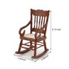 Dollhouse Miniature Rocking Chair 1:12 Scale Wooden Furniture Accessories Tiny Mini House Home Outdoor Cake Topper Decoration Model Living Room Scene Christmas Craft Displays (Brown, 2)