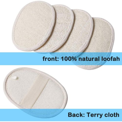 6PCS Exfoliating Loofah Pads,Natural Luffa Sponge Exfoliating Loofah Sponge Pad Scrub Loofah Sponge Body Scrubber Brush Luffa Pads Bath Shower Sponge Loofahs Natural Sponge Brush for Men Women