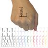 Rose Typewriter Font Capital Letter L Temporary Tattoo Water Resistant Fake Body Art Set Collection - Black (One Sheet)