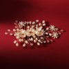 Pearl Headpieces Flower Leaf Hair Clips Gold Bridesmaids Brides Hairpins Headdress Wedding Accessories Bridal Jewelry