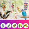 KATUMO Small Bird Toys, Colorful Bamboo Hanging Shredding Toys Parrot Chew Wooden Blocks Natural Wood Ladder Bird Perch for Parakeets, Conures, Cockatiels, Budgies, Love Birds and Other Small Birds