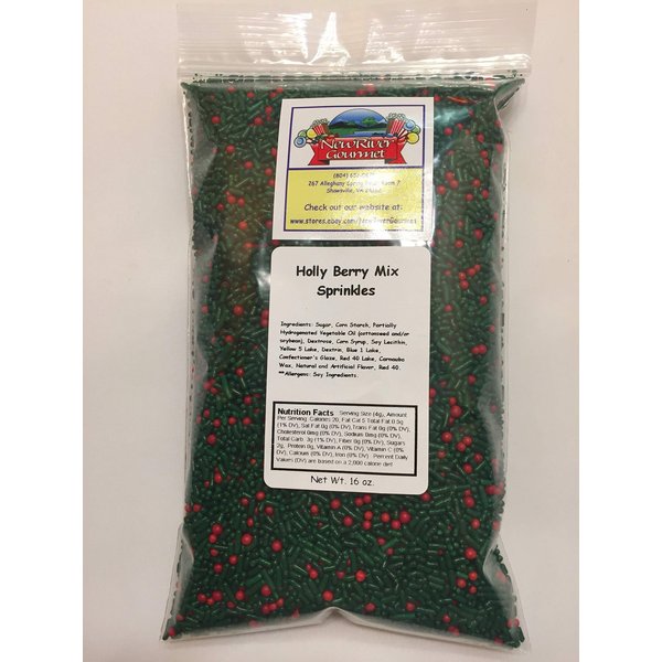 Christmas Holly Berry Mix Holly Jolly Sprinkles Bakery Topping 1 pound