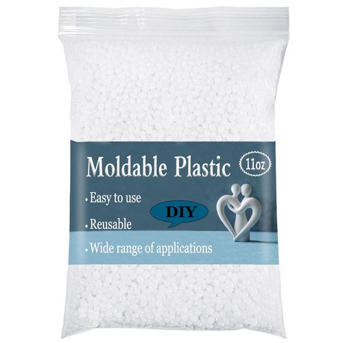 11oz Reusable Moldable Plastic - Thermoplastic Beads Meltable Plastic Pellets Polymorph Pellets for Crafts, DIY Modeling, Cosplay, Temporarily Repair, Halloween Vampire Teeth Fangs (11oz-White)