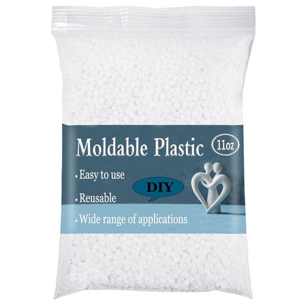 11oz Reusable Moldable Plastic - Thermoplastic Beads Meltable Plastic Pellets Polymorph Pellets for Crafts, DIY Modeling, Cosplay, Temporarily Repair, Halloween Vampire Teeth Fangs (11oz-White)