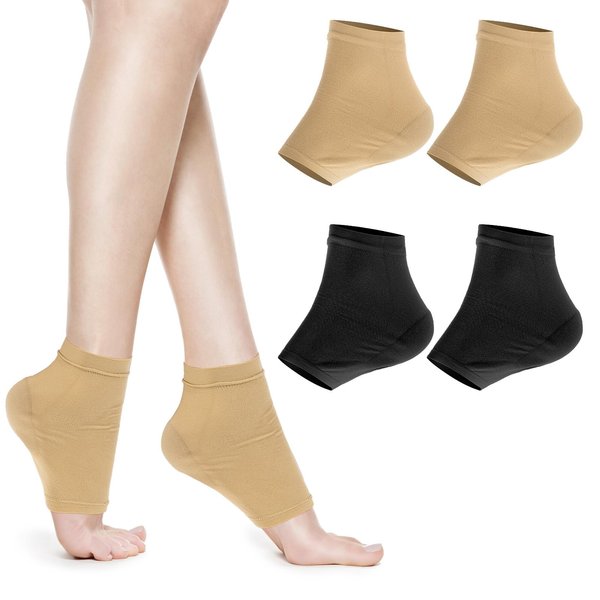 Cracked Heel Repair Socks - 2Pairs Moisturizing Heel Socks for Cracked Heels Moisturizer Spa Socks for Dry Cracked Feet Overnight, Foot Care Lotion Socks for Women (US Szie 7-9)