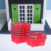 Kisangel 20Pcs Mini Shopping Basket Dollhouse Grocery Basket with Handles Plastic Picnic Basket for Pretend Play Toys, Red