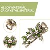 LALAFINA Vintage Flower Hair Barrettes Rhinestone Hair Clips Crystal Hair Barrettes French Hair Clip Retro Hairpin Hair Accessories for Women, Green