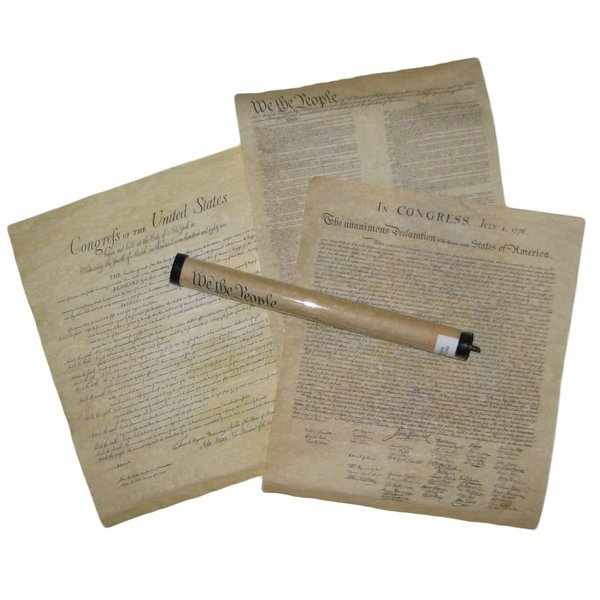 Declaration of Independence 16 X 14, Constitution of the U.S. 18.5 X 12.5, Bill of Rights 16 X 14 Posters