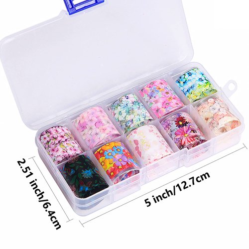 Nail Foil, DANNEASY 30 Rolls Nail Foil Transfer Flower Nail Art Stickers Blossoms Foil Nail Wraps Nail Art Decorations Nail Supplies
