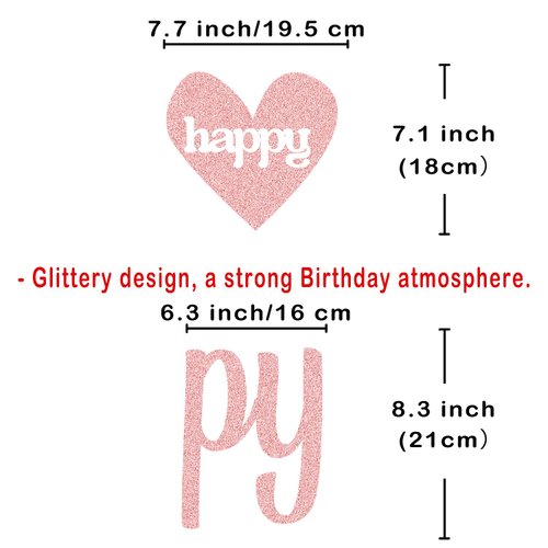 KOKAR Sweet 16 Party Decorations – Rose Gold Happy Sweet Sixteen Birthday Banner, Paper Pom Poms, Hanging Swirls and Glitter Circle Dots Garland for 16th Birthday Decorations