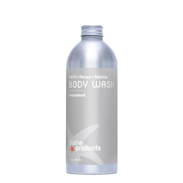 Plaine Products Refillable Unscented Body Wash, 16 oz (Refill (without pump))