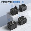 Universal Travel Adapter, Unidapt International Plug Adapter with 4 USB Ports, Pin Converter Power Adaptor Charger for Travel in EU, UK, AU, US, Black