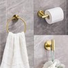 Ntipox 4 Piece Brushed Gold Stainless Steel Bathroom Hardware Set Include Hand Towel Ring, Toilet Paper Holder,and 2 Robe Towel Hooks,Bathroom Accessories Kit