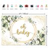 Sage Green Baby Shower Decoration Gender Neutral Baby Shower Decoration with Oh Baby Backdrop Banner,Sage Green Gold Balloon Garland Kit for Eucalyptus Leaf Woodland Baby Boy Girl Party Supplies