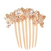 Sankuwen Women Rhinestone Inlaid Butterfly Hair Comb Hairpin Barrette Accessory (Style-B,Champagne)