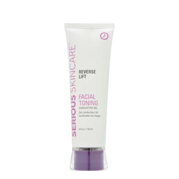 Serious Skincare Reverse Lift Facial Toning Conductive Gel - Soluble Collagen - Glides Easily - Compatible with Serious Skincare Facial Toning Device, Nu Face - 4 oz. (1Pack)