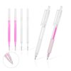 White Microblading Marker Pen Eyebrow Permanent Marker Pen for Permanent Makeup,Eyebrow Press In Core Mapping Pen Stencil with 2 replacement refills (1pen and 2 refills-White)
