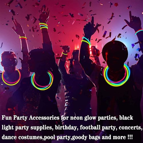 [ Super Bright ] 120 Pack Glow Sticks Bulk Party Supplies Glow In The Dark Party Favors Glow Sticks Necklaces Bracelets with Connectors 8" Glowsticks Light Up Toys Party Pack for Birthday Concerts