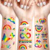 Pride Temporary Tattoos Rainbow Gay Tattoos Waterproof LGBT Transgender Flag/Heart/Flower Stickers Accessories for Pride Festivals Parades Party Favors(36 Sheets)
