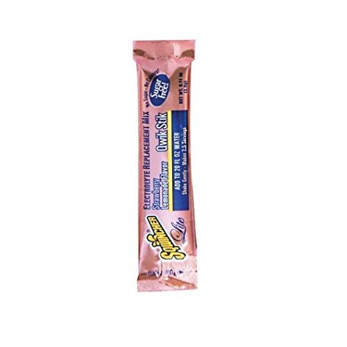 Sqwincher 060099-SL .11 oz. Qwik Stik ZERO Instant Powder Concentrate Stick Strawberry Lemonade Electrolyte Drink - Yields 20 oz. (50 Each Per Package)