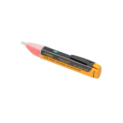 Fluke 1AC-A1-II VoltAlert Non-Contact Voltage Tester, Pocket-Sized, Voltage Detection Range 90 V to 1000 V AC, Audible Beeper, Silent Mode, Includes Batteries And 2 Year Warranty, CAT IV Rating