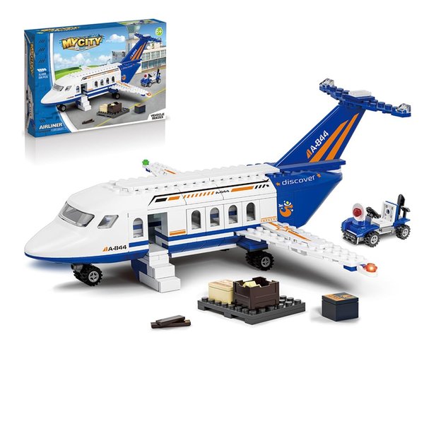 VIINKEN City Passenger Airplane Building Set,Plane Building Blocks with Plane Trailer, Luggage Truck,Planes Model Toys Gifts for Kids Boys Girls 226PCS