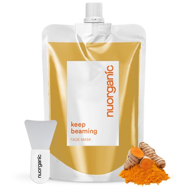 nuorganic Acne Mask with Turmeric for Clearing Pores & Exfoliating Skin - Natural & Organic Ingredients - Brightening Kaolin Clay Face Mask for Dark Spots - Suitable for Sensitive Skin