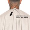 Barber Strong The Barber Cape Haircut Cover for Men, Hair Repelling and Static-Reducing Material, Flexible Elastic Neckband, Water Resistant Fabric, Oversized for Complete Coverage - Khaki Shield