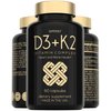Vitamin D3 K2 Capsules - Vitamin D3 5000 IU and Vitamin K MK7 100mcg - 60 Capsules - USA Made Vegetarian Vitamin D Supplement - High Strength VIT D for Bones, Muscle, Teeth, Immune System