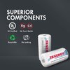 Tenergy Premium Rechargeable C Batteries, High Capacity 5000mAh NiMH C Size Battery, C Cell Battery, 8 Pack