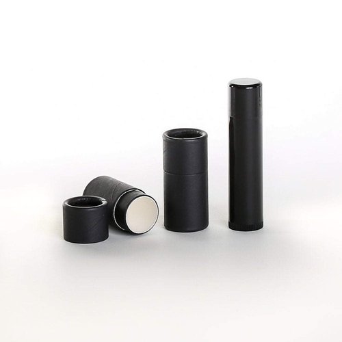 5 mL"Short" Black Kraft Paperboard Lip Balm/Salve/Cosmetic/Lotion Tubes (25)