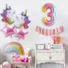 Unicorn Birthday Decorations for Girls 3rd Birthday - Bouquet of Unicorn Balloons for Rainbow Unicorn Party Supplies (Number 3)